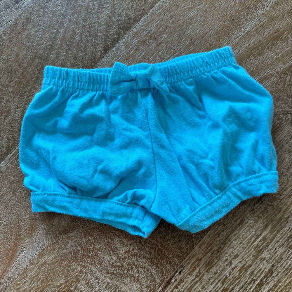 Garanimals Baby Girls Blue Bow Bubble Shorts Size 0-3 Months